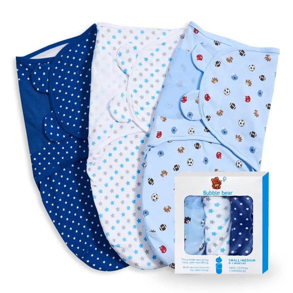 3 Pack Baby Swaddle 0-3 Months - Infant Adjustable Newborn Swaddles Blanket Baby Girl Boy, Swaddling Wrap Blanket Sleep Sack for Newborn-Blue 3 Pack Baby Swaddle 0-3 Months - Infant Adjustable Newborn Swaddles Blanket Baby Girl Boy, Swaddling Wrap Blanket Sleep Sack for Newborn-Blue