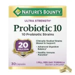 Nature\'s Bounty Probiotic 10 Daily Probiotic Supplement for Digestive, Immune, and Upper Respiratory Support, Ultra Strength, 30 Capsules 1 Pack