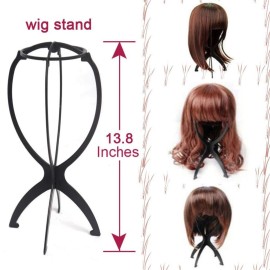 Ruiwen hair 2PCS Wig Stand, Wig Head, Travel Wig Stand for Styling Collapsible Wig Stand Portable Wig Stand Wig Holder 13.8 Inch Wig Stands for Women Multiple Wigs Ruiwen hair 2PCS Wig Stand, Wig Head, Travel Wig Stand for Styling Collapsible Wig Stand Portable Wig Stand Wig Holder 13.8 Inch Wig Stands for Women Multiple Wigs