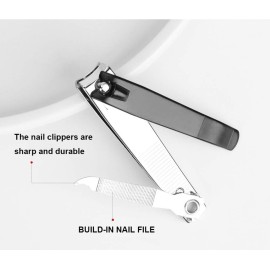 ICEYLI Large Nail Clippers Set,2 Pcs Premium Stainless Steel Fingernail & Toenail Clippers Curved Blade with Sharp and Sturdy Blade