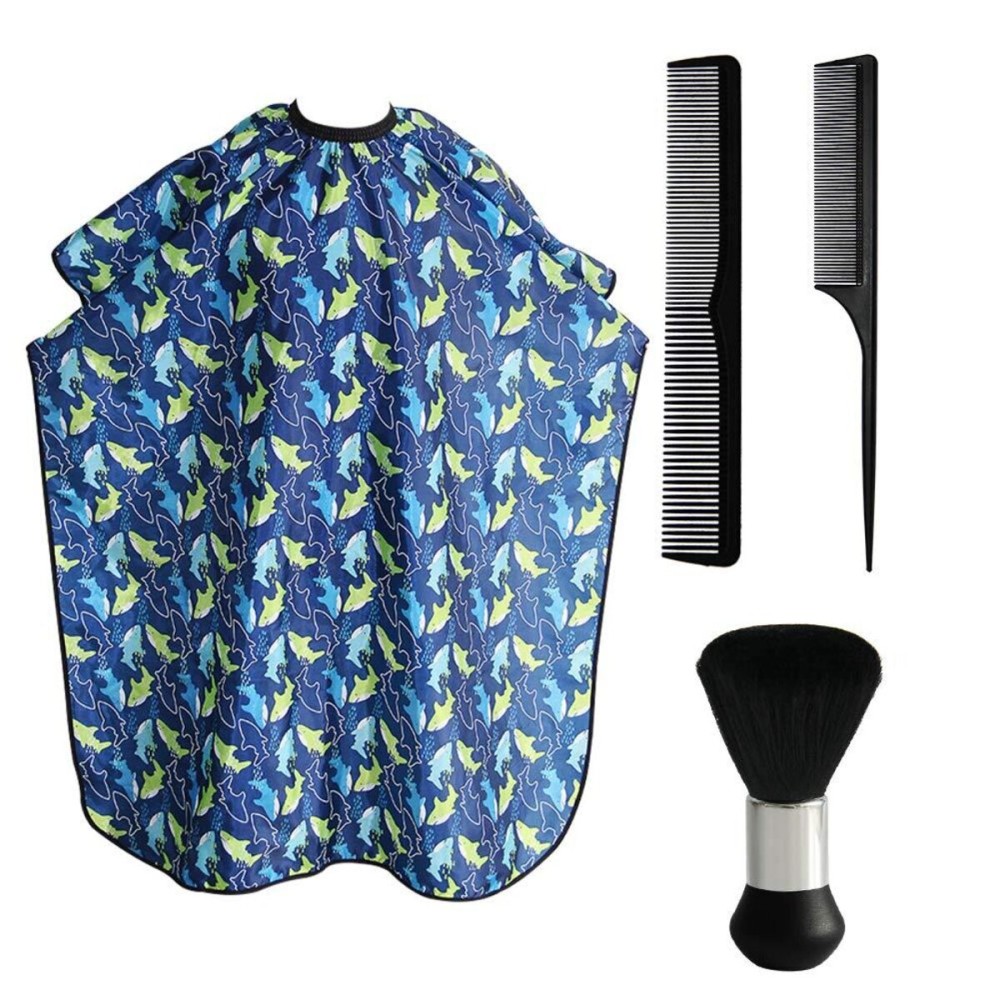 Kids Haircut Cape and Neck Duster Brush Hair Comb Set Professional Barber Hairbrush and Children Dolphin Hairdresser Apron with Adjustable Snap Closure Extra Long Cape 47x39 inch Kids Haircut Cape and Neck Duster Brush Hair Comb Set Professional Barber Hairbrush and Children Dolphin Hairdresser Apron with Adjustable Snap Closure Extra Long Cape 47x39 inch
