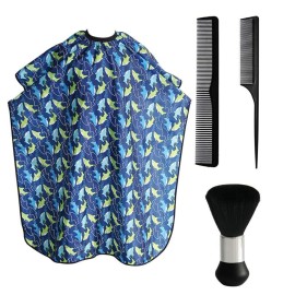 Kids Haircut Cape and Neck Duster Brush Hair Comb Set Professional Barber Hairbrush and Children Dolphin Hairdresser Apron with Adjustable Snap Closure Extra Long Cape 47x39 inch Kids Haircut Cape and Neck Duster Brush Hair Comb Set Professional Barber Hairbrush and Children Dolphin Hairdresser Apron with Adjustable Snap Closure Extra Long Cape 47x39 inch