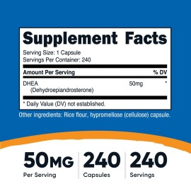 Nutricost DHEA 50mg, 240 Capsules - Gluten Free, Soy Free, Non-GMO, Supplement Nutricost DHEA 50mg, 240 Capsules - Gluten Free, Soy Free, Non-GMO, Supplement