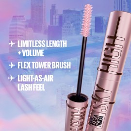 Maybelline Lash Sensational Sky High Washable Mascara Makeup, Volumizing, Lengthening, Defining, Curling, Multiplying, Buildable Formula, Blackest Black, 1 Count Maybelline Lash Sensational Sky High Washable Mascara Makeup, Volumizing, Lengthening, Defining, Curling, Multiplying, Buildable Formula, Blackest Black, 1 Count