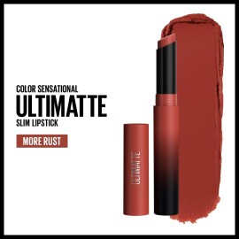 Maybelline Color Sensational Ultimatte Matte Lipstick, Non-Drying, Intense Color Pigment, More Rust, Rusty Red, 1 Count Maybelline Color Sensational Ultimatte Matte Lipstick, Non-Drying, Intense Color Pigment, More Rust, Rusty Red, 1 Count