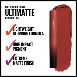 Maybelline Color Sensational Ultimatte Matte Lipstick, Non-Drying, Intense Color Pigment, More Rust, Rusty Red, 1 Count Maybelline Color Sensational Ultimatte Matte Lipstick, Non-Drying, Intense Color Pigment, More Rust, Rusty Red, 1 Count