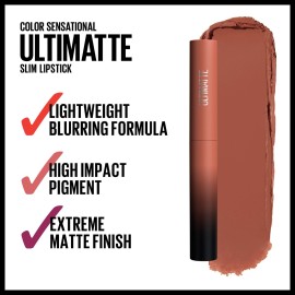 Maybelline Color Sensational Ultimatte Matte Lipstick, Non-Drying, Intense Color Pigment, More Taupe, Rose Nude, 1 Count Maybelline Color Sensational Ultimatte Matte Lipstick, Non-Drying, Intense Color Pigment, More Taupe, Rose Nude, 1 Count