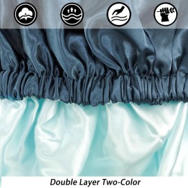 Satin Bonnet Silk Bonnet Hair Bonnet for Sleeping-Slouchy Beanie Hat Satin Sleep Cap for Women\'s Natural & Curly Hair(Blue Zircon) Satin Bonnet Silk Bonnet Hair Bonnet for Sleeping-Slouchy Beanie Hat Satin Sleep Cap for Women\'s Natural & Curly Hair(Blue Zircon)
