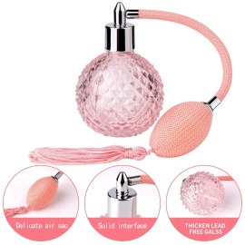 Lamoutor Vintage Perfume Spray Bottle 100ml Pink Vintage Refillable Perfume Bottle with Long Tassel Lamoutor Vintage Perfume Spray Bottle 100ml Pink Vintage Refillable Perfume Bottle with Long Tassel