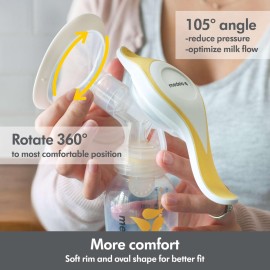 Medela Manual breast pump with Flex Shields Harmony Single Hand for More Comfort and Expressing More Milk Medela Manual breast pump with Flex Shields Harmony Single Hand for More Comfort and Expressing More Milk