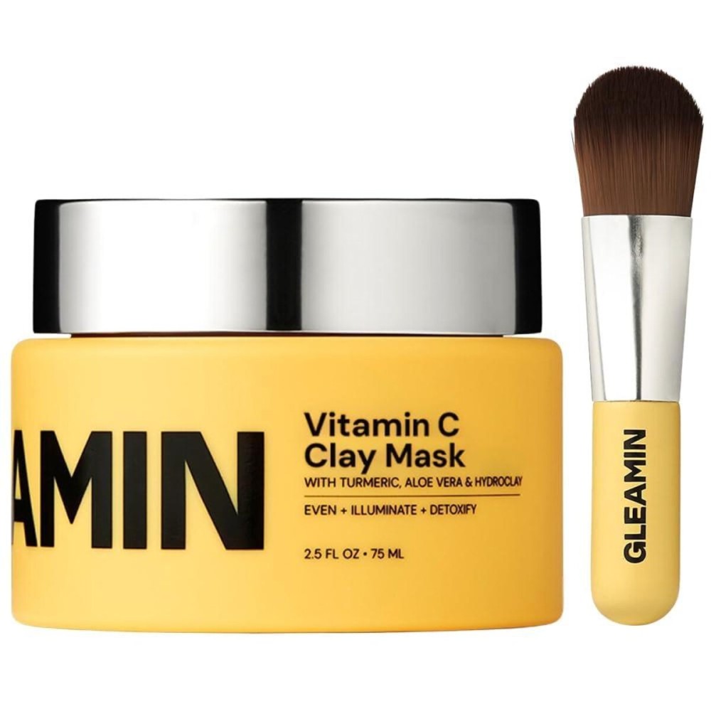 Gleamin Vitamin C Clay Mask for Dark Spots,10-Minutes Turmeric Clay Face Mask Skin Care, Deep Cleansing Pores - Facial Improves Uneven Tone, Post-Blemish, Visibly Brighten, Scarring & Texture - 2.5 Oz Gleamin Vitamin C Clay Mask for Dark Spots,10-Minutes Turmeric Clay Face Mask Skin Care, Deep Cleansing Pores - Facial Improves Uneven Tone, Post-Blemish, Visibly Brighten, Scarring & Texture - 2.5 Oz