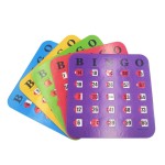 Yuanhe Shutter Slide Bingo Cards - 5 Pack Multi Color Extra Thick Stitched, Easy Read with Finger-Tip Sliding Windows