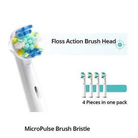 Replacement Brush Heads Compatible with Oral-B-Braun- Floss Action - Pack of 4 Generic Electric Toothbrush Replacement Heads Replacement Brush Heads Compatible with Oral-B-Braun- Floss Action - Pack of 4 Generic Electric Toothbrush Replacement Heads