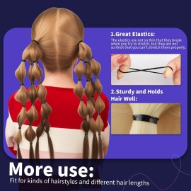 Teenitor 2000pcs Black Hair Rubber Bands Soft Elastic Hair Ties for Kids Girls Hair Braids Teenitor 2000pcs Black Hair Rubber Bands Soft Elastic Hair Ties for Kids Girls Hair Braids