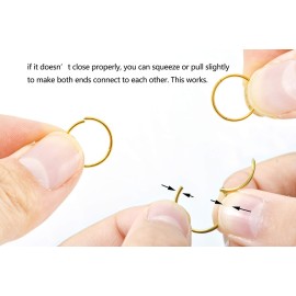 4Pairs 18G Surgical Steel Hinged Clicker Segment Nose Rings Hoop Helix Cartilage Daith Tragus Sleeper Earrings Body Piercing for Women Men (18G - Gold - (6mm-12mm) - 4Pairs)