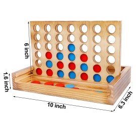 Glintoper Tic Tac Toe & 4 in a Row Table Games Set - Rustic Decor Wood Strategy Board Games for Families Glintoper Tic Tac Toe & 4 in a Row Table Games Set - Rustic Decor Wood Strategy Board Games for Families