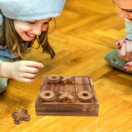 Glintoper Tic Tac Toe & 4 in a Row Table Games Set - Rustic Decor Wood Strategy Board Games for Families Glintoper Tic Tac Toe & 4 in a Row Table Games Set - Rustic Decor Wood Strategy Board Games for Families