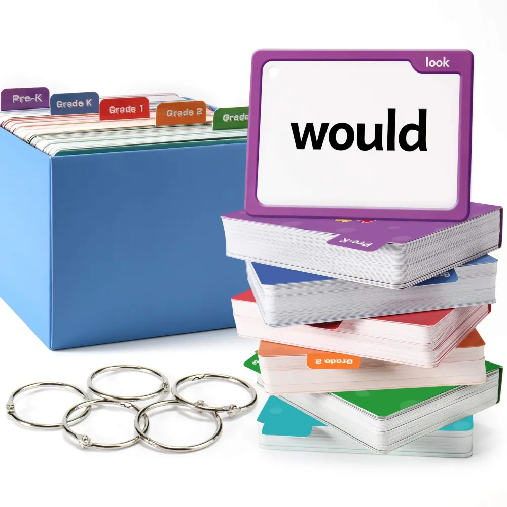 Torlam 520 Sight Words Flash Cards Kindergarten Homeschool Supplies with Card Folders & Rings - High Frequency Site Word for Pre-k Kindergarten 1st 2nd 3rd Grade Torlam 520 Sight Words Flash Cards Kindergarten Homeschool Supplies with Card Folders & Rings - High Frequency Site Word for Pre-k Kindergarten 1st 2nd 3rd Grade
