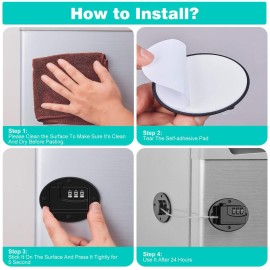 2 Pack Refrigerator Lock - Heavy Duty Combination Fridge Lock, Child Proof Cabinet Locks(Black) 2 Pack Refrigerator Lock - Heavy Duty Combination Fridge Lock, Child Proof Cabinet Locks(Black)