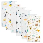 Baby Burp Cloths Muslin Washcloths 6Pack - Muslin Burp Cloths Hanky Large 20\'\'x10\'\' Extra Soft Absorbent Baby Burp Rags for Newborn 100% Cotton for Boys Girls Gift 6 Layers Machine Washable