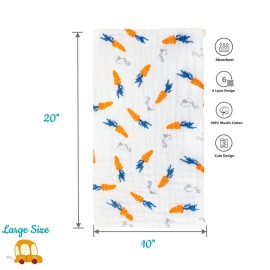 Baby Burp Cloths Muslin Washcloths 6Pack - Muslin Burp Cloths Hanky Large 20\'\'x10\'\' Extra Soft Absorbent Baby Burp Rags for Newborn 100% Cotton for Boys Girls Gift 6 Layers Machine Washable Baby Burp Cloths Muslin Washcloths 6Pack - Muslin Burp Cloths Hanky Large 20\'\'x10\'\' Extra Soft Absorbent Baby Burp Rags for Newborn 100% Cotton for Boys Girls Gift 6 Layers Machine Washable