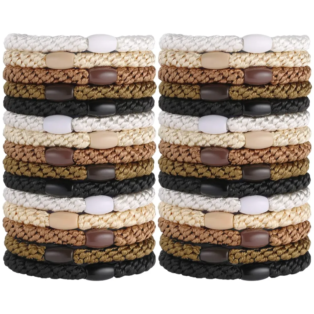 Hair Ties for Women Girls, Funtopia 30 Pcs Elastics Hair Bands Ponytail Holders for Thick Hair, No Damage No Crease Hair Elastics (Black/Brown/White/Beige/Coffee) Hair Ties for Women Girls, Funtopia 30 Pcs Elastics Hair Bands Ponytail Holders for Thick Hair, No Damage No Crease Hair Elastics (Black/Brown/White/Beige/Coffee)