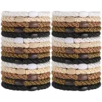 Hair Ties for Women Girls, Funtopia 30 Pcs Elastics Hair Bands Ponytail Holders for Thick Hair, No Damage No Crease Hair Elastics (Black/Brown/White/Beige/Coffee)