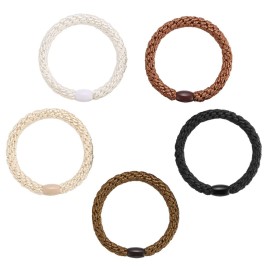 Hair Ties for Women Girls, Funtopia 30 Pcs Elastics Hair Bands Ponytail Holders for Thick Hair, No Damage No Crease Hair Elastics (Black/Brown/White/Beige/Coffee) Hair Ties for Women Girls, Funtopia 30 Pcs Elastics Hair Bands Ponytail Holders for Thick Hair, No Damage No Crease Hair Elastics (Black/Brown/White/Beige/Coffee)