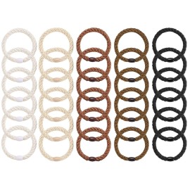 Hair Ties for Women Girls, Funtopia 30 Pcs Elastics Hair Bands Ponytail Holders for Thick Hair, No Damage No Crease Hair Elastics (Black/Brown/White/Beige/Coffee) Hair Ties for Women Girls, Funtopia 30 Pcs Elastics Hair Bands Ponytail Holders for Thick Hair, No Damage No Crease Hair Elastics (Black/Brown/White/Beige/Coffee)