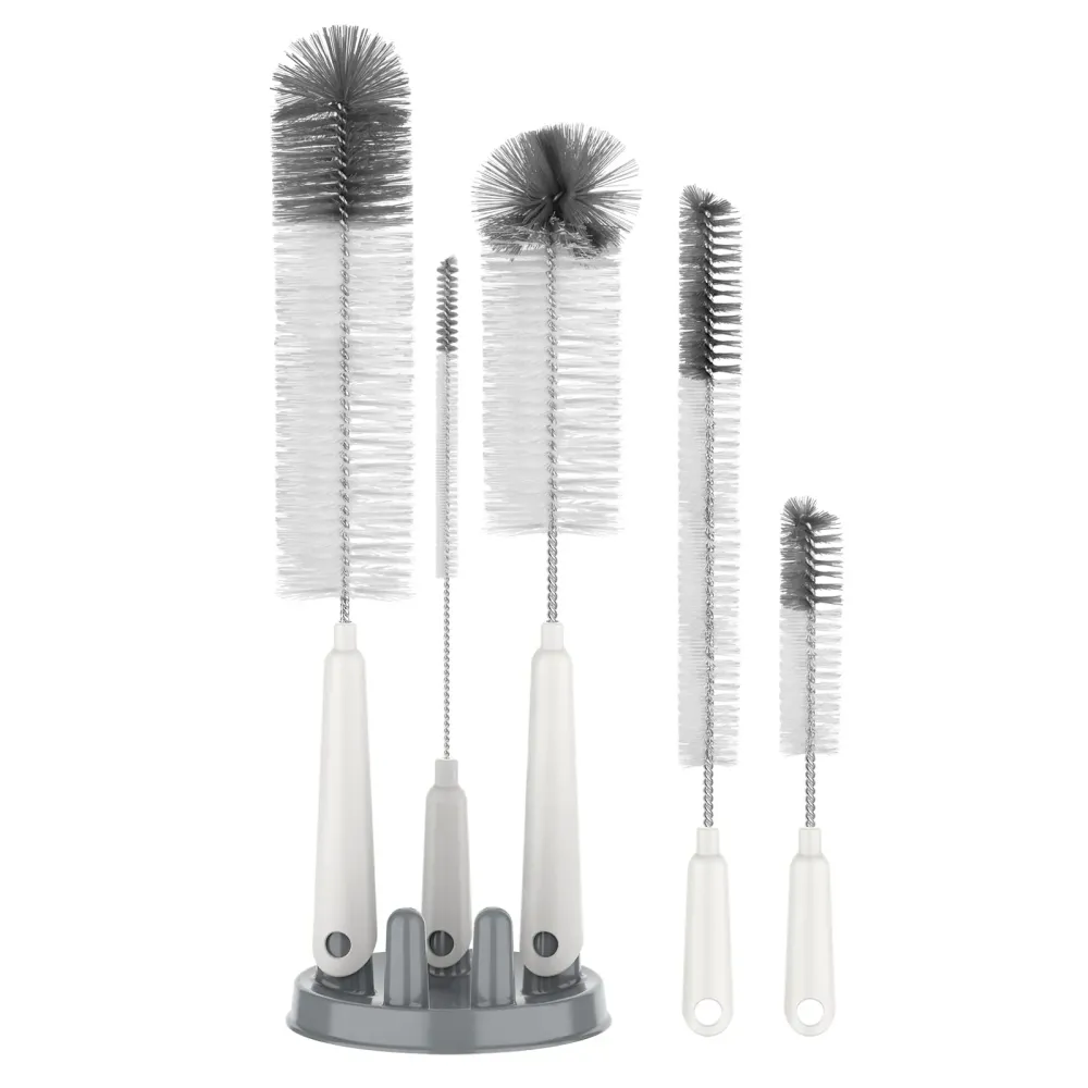 MR.SIGA 5 Pack Bottle Brush Cleaning Set with Storage Holder, Cleaning Brushes for Long Narrow Neck Bottles, Water Bottles, Baby Bottles, Tumblers, Drinking Glasses, Strews MR.SIGA 5 Pack Bottle Brush Cleaning Set with Storage Holder, Cleaning Brushes for Long Narrow Neck Bottles, Water Bottles, Baby Bottles, Tumblers, Drinking Glasses, Strews