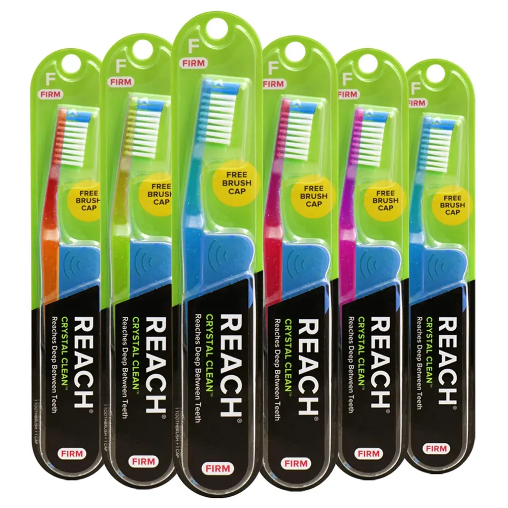 Reach Crystal Clean Toothbrush, Firm Bristles, 1 Count, Pack of 6 Reach Crystal Clean Toothbrush, Firm Bristles, 1 Count, Pack of 6
