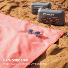 4Monster Camping Towels Super Absorbent, Fast Drying Microfiber Travel Towel, Quick Dry Ultra Soft Compact Gym Towel for Swimming Beach Hiking Yoga Travel Sports Backpack (59.00 x 30.00, Navy Blue)