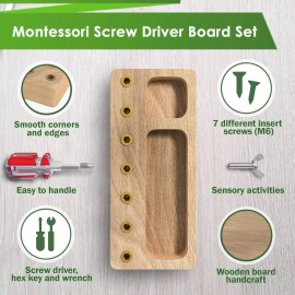 Panda Brothers Montessori Screwdriver Board Set - Wooden Montessori Toys for 4 Year Old Kids and Toddlers, Sensory Bin, Fine Motor Skills, STEM Toys Panda Brothers Montessori Screwdriver Board Set - Wooden Montessori Toys for 4 Year Old Kids and Toddlers, Sensory Bin, Fine Motor Skills, STEM Toys