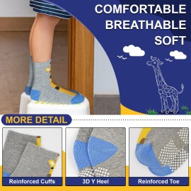 HYCLES Anti Slip Toddler Socks, 12 Pairs Non-Skid Cotton Grip Kid Socks for 3-5T Kids Boy Girl HYCLES Anti Slip Toddler Socks, 12 Pairs Non-Skid Cotton Grip Kid Socks for 3-5T Kids Boy Girl