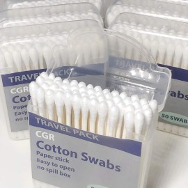 400pcs CGR Organic cotton Swabs, 100% Cotton Double-Tipped, White Paper Sticks(compostable), Travel Pack(8 Pack of 50 Swabs Total) (400) 400pcs CGR Organic cotton Swabs, 100% Cotton Double-Tipped, White Paper Sticks(compostable), Travel Pack(8 Pack of 50 Swabs Total) (400)