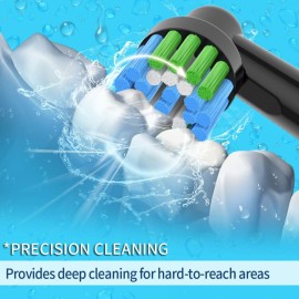 8pcs Replacement Heads Compatible with Oral B Electric Toothbrush, 4pcs Precision Clean and 4pcs Cross Clean Brush Heads, Black 8pcs Replacement Heads Compatible with Oral B Electric Toothbrush, 4pcs Precision Clean and 4pcs Cross Clean Brush Heads, Black