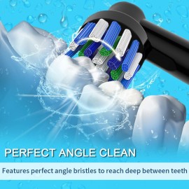 8pcs Replacement Heads Compatible with Oral B Electric Toothbrush, 4pcs Precision Clean and 4pcs Cross Clean Brush Heads, Black 8pcs Replacement Heads Compatible with Oral B Electric Toothbrush, 4pcs Precision Clean and 4pcs Cross Clean Brush Heads, Black