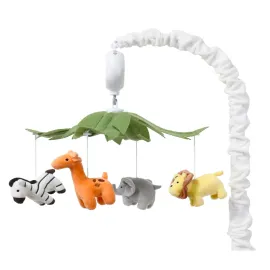 The Peanutshell Crib Mobile for Boys or Girls - White Musical Baby Crib Mobile with 12 Lullabies, Jungle Animal, Baby Safari Animals Nursery Decor