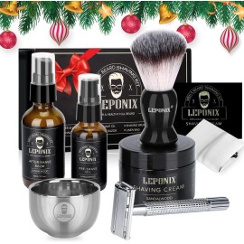 Shaving Kit for Men, Include Safety Razor, Sandalwood Cream, aftershave, Pre Shave Oil, Shaving Brush and Bowl, Shaving Apron Bib -Unique Gifts for Him Stocking Stuffers Shaving Kit for Men, Include Safety Razor, Sandalwood Cream, aftershave, Pre Shave Oil, Shaving Brush and Bowl, Shaving Apron Bib -Unique Gifts for Him Stocking Stuffers