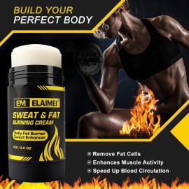ELAIMEI Fat Burning Sweat Cream, Weight Loss Workout Enhancer Hot Gel for Belly, Slimming / Anti Cellulite Cream for Tummy for Body for Women and Men, Deep Tissue Massage & Muscle ELAIMEI Fat Burning Sweat Cream, Weight Loss Workout Enhancer Hot Gel for Belly, Slimming / Anti Cellulite Cream for Tummy for Body for Women and Men, Deep Tissue Massage & Muscle