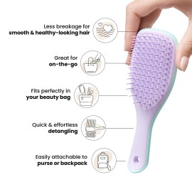 Tangle Teezer Ultimate Detangler Hairbrush, Eliminates Knots & Reduces Breakage, Mini Hair Brush for Travel, Small Hands & All Hair Types, Wisteria Leaf Tangle Teezer Ultimate Detangler Hairbrush, Eliminates Knots & Reduces Breakage, Mini Hair Brush for Travel, Small Hands & All Hair Types, Wisteria Leaf