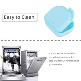 Dental Mouthguard Container Orthodontic Retainer Case with Vent Holes, Denture Holder Box Clear Aligner Case Slim for Household|Travel|Office - Bluish - Light & Easy to Carry Dental Mouthguard Container Orthodontic Retainer Case with Vent Holes, Denture Holder Box Clear Aligner Case Slim for Household|Travel|Office - Bluish - Light & Easy to Carry