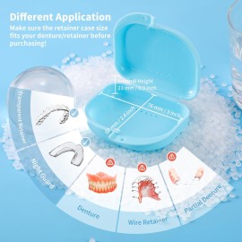 Dental Mouthguard Container Orthodontic Retainer Case with Vent Holes, Denture Holder Box Clear Aligner Case Slim for Household|Travel|Office - Bluish - Light & Easy to Carry Dental Mouthguard Container Orthodontic Retainer Case with Vent Holes, Denture Holder Box Clear Aligner Case Slim for Household|Travel|Office - Bluish - Light & Easy to Carry