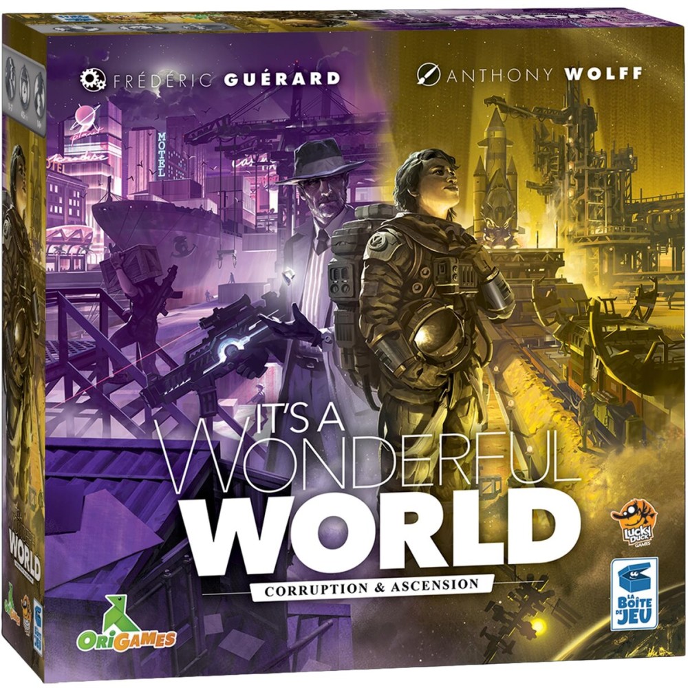 It\'s A Wonderful World Corruption & Ascension Board Game Expansion - Expand Your Empire with New Challenges, Ages 14+, 1-7 Players, 30-60 Minute Playtime, Made by Lucky Duck Games It\'s A Wonderful World Corruption & Ascension Board Game Expansion - Expand Your Empire with New Challenges, Ages 14+, 1-7 Players, 30-60 Minute Playtime, Made by Lucky Duck Games