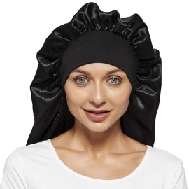 Wbfwbb 2 Pcs Silk Bonnet for Women Satin, Soft Elastic Band Silky Sleeping Cap Big Bonnets for Braids Wbfwbb 2 Pcs Silk Bonnet for Women Satin, Soft Elastic Band Silky Sleeping Cap Big Bonnets for Braids