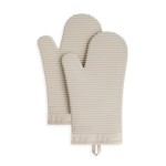 KitchenAid Ribbed Soft Silicone Oven Mitt Set, 7x13, Milkshake 2 Count