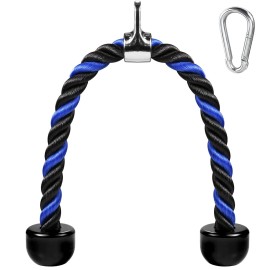AWEFRANK Deluxe Tricep Rope Pull Down Cable, 27 & 36 Inch Rope Length, Easy to Grip & Non-Slip Cable Attachment for Gym Workout Exercise