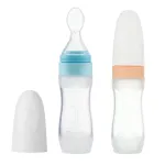 PandaEar (2 Pack) Silicone Baby Food Dispensing Spoon|4 oz Infant Fruit Squeeze Feeder| Travel Friendly Kids Toddlers Boys Girl (Blue)