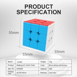 UUWEI 3x3x3 Speed Cube,Stickerless Magic Cube, Smooth Turning Puzzle Box with Anti-Sticky Design, The Most Educational Toy to Effectively Improve Your Child\'s Concentration and responsiveness