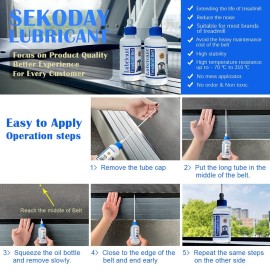 SEKODAY Silicone Treadmill Belt Lubricant/Lube Kit - 8.4 Oz/Performance with 2 Application Tubes and 2 Precision Tip Caps to Controlled Flow - No Odor & No Propellants - Easy to Apply SEKODAY Silicone Treadmill Belt Lubricant/Lube Kit - 8.4 Oz/Performance with 2 Application Tubes and 2 Precision Tip Caps to Controlled Flow - No Odor & No Propellants - Easy to Apply